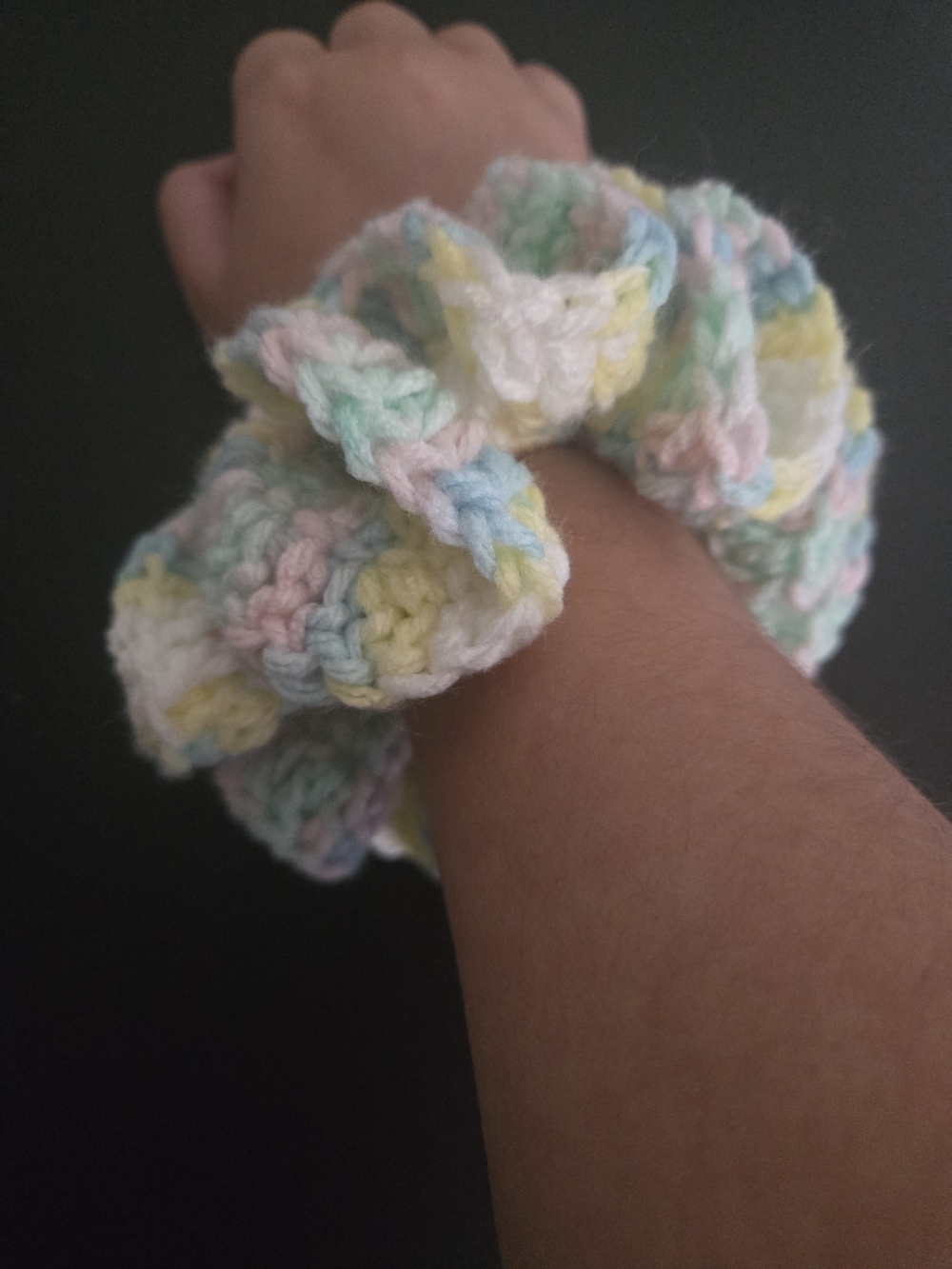 Handmade Pastel Crochet Scrunchie for Kids - Multi-Color
